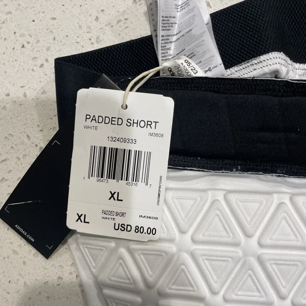 NWT $80 Men's XL Adidas Aeroready‎ Padded Football Shorts White IM3608
